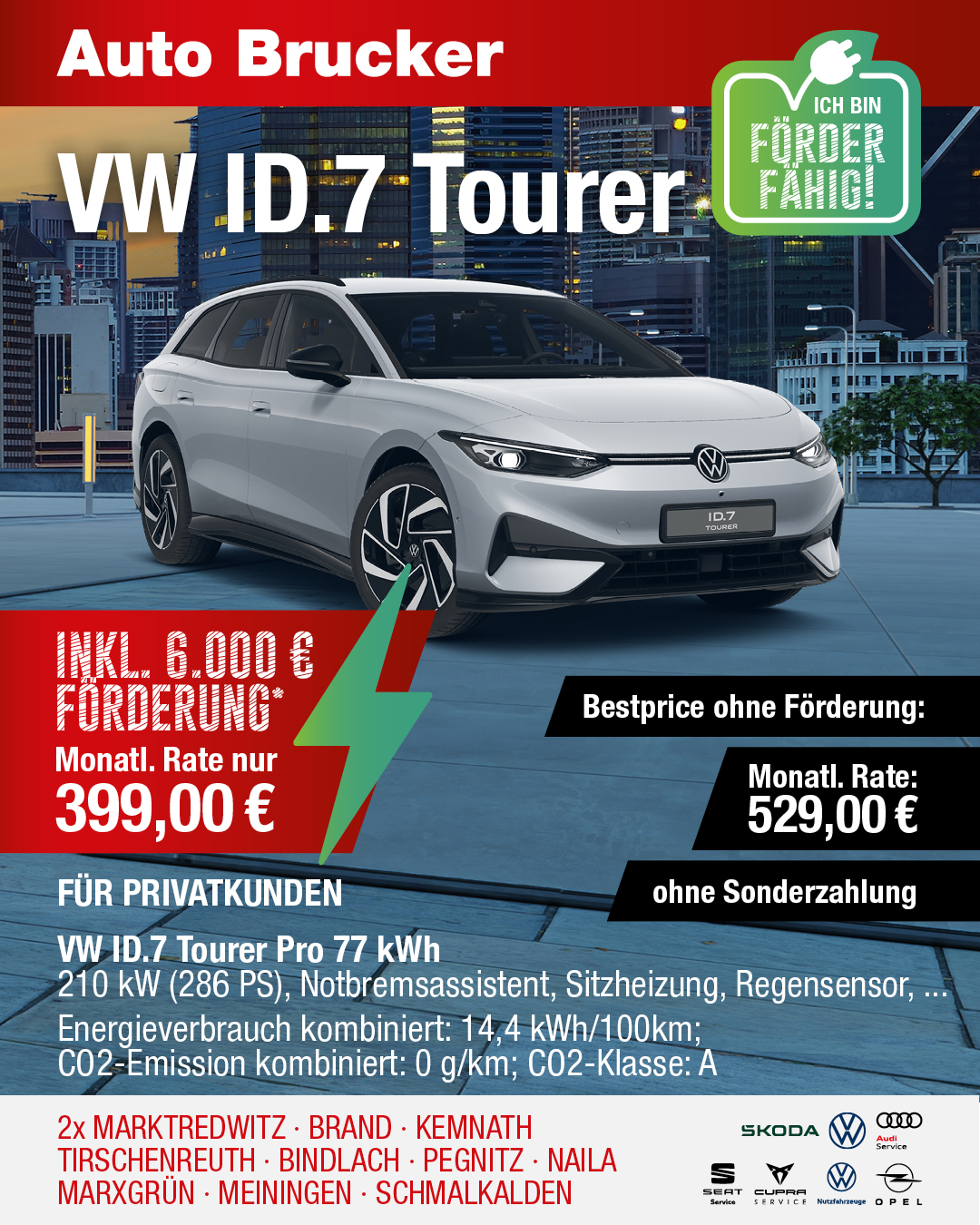 Der VW ID. Tourer mit E-Förderung 399 € monatliche Rate
