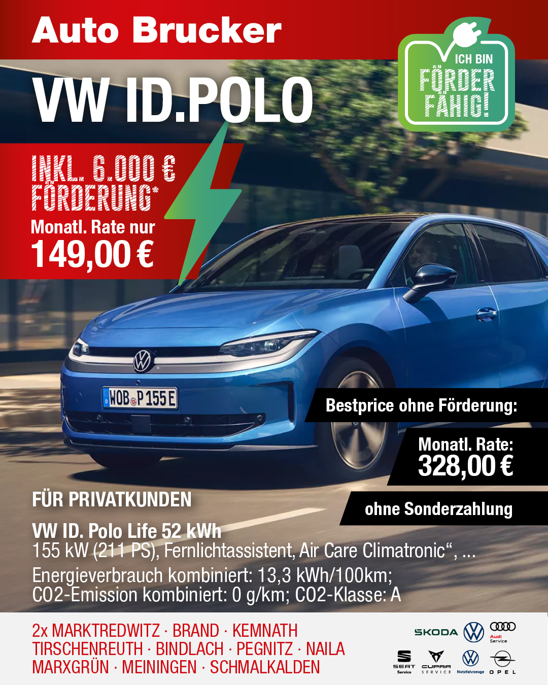 Der VW ID.Polo mit E-Förderung 149 € monatliche Rate
